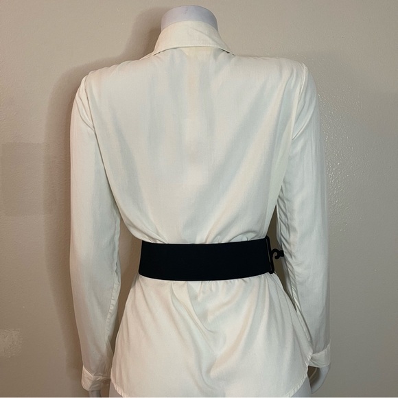 Black PU leather elastic waistband belt